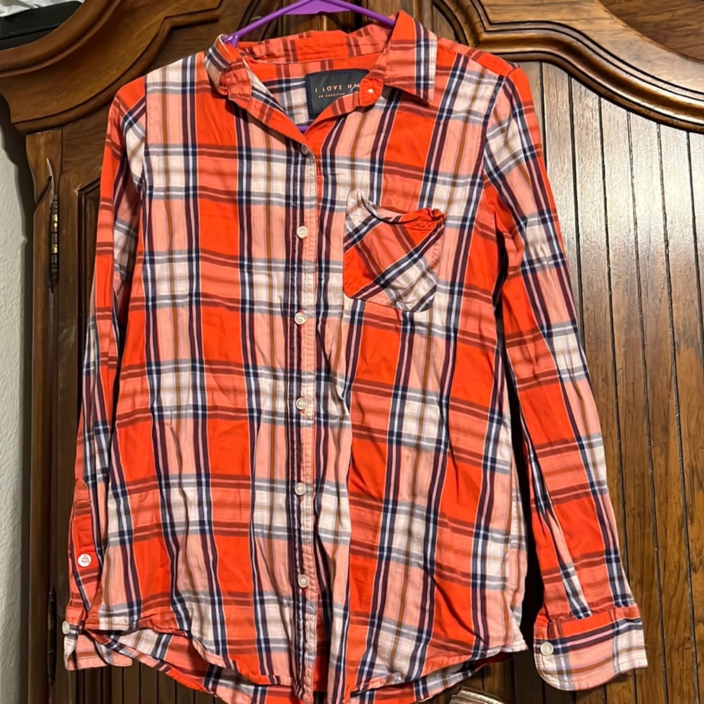Womens Plaid long sleeve shirt